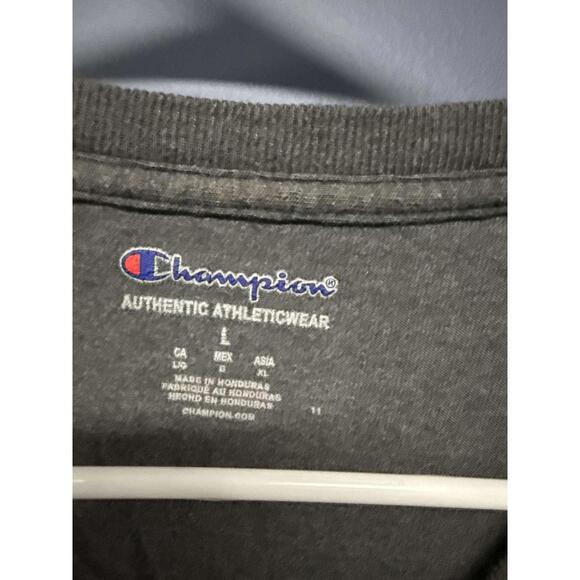 Champion Authentic Athleticwear Gray Script Logo T-Shirt Men’s Large - Picture 2 of 6